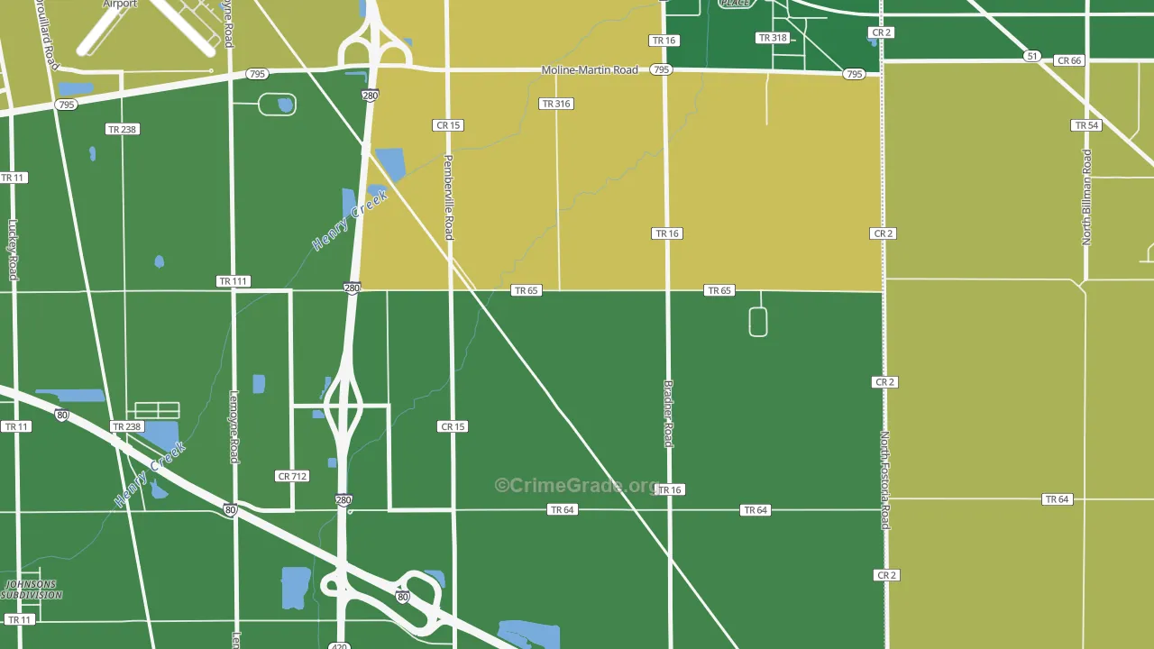 Latcha, OH Map of Burglary Rates