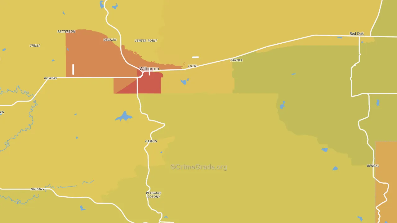 Latimer County, OK Map of Burglary Rates