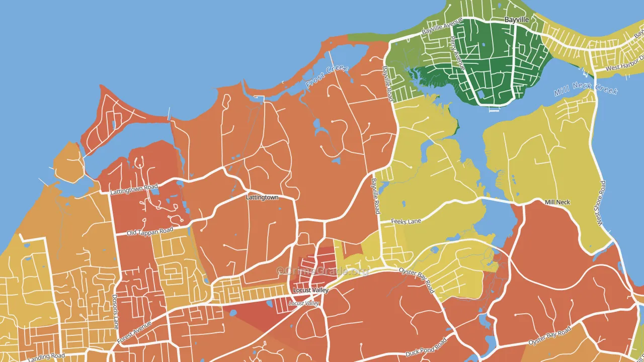 Lattingtown, NY Map of Burglary Rates