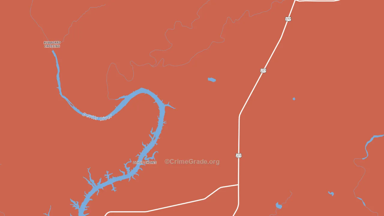 Laughlin Air Force Base, TX Map of Burglary Rates
