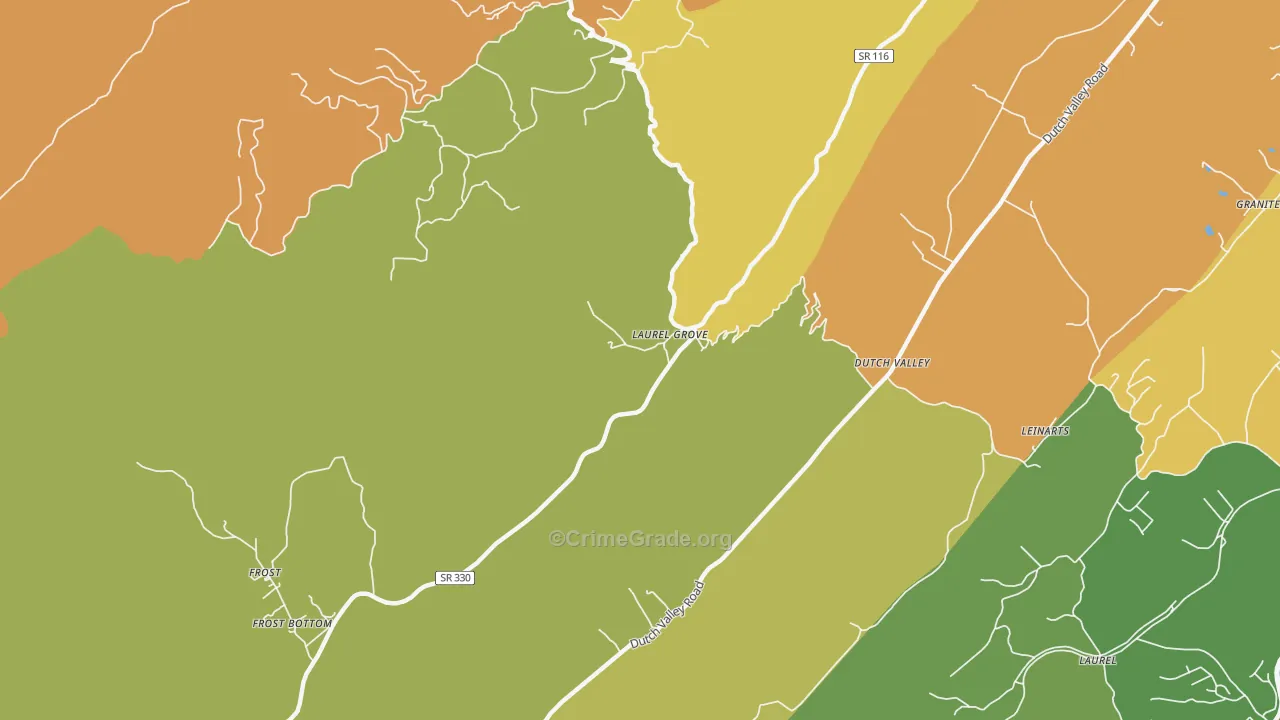 Laurel Grove, TN Map of Burglary Rates