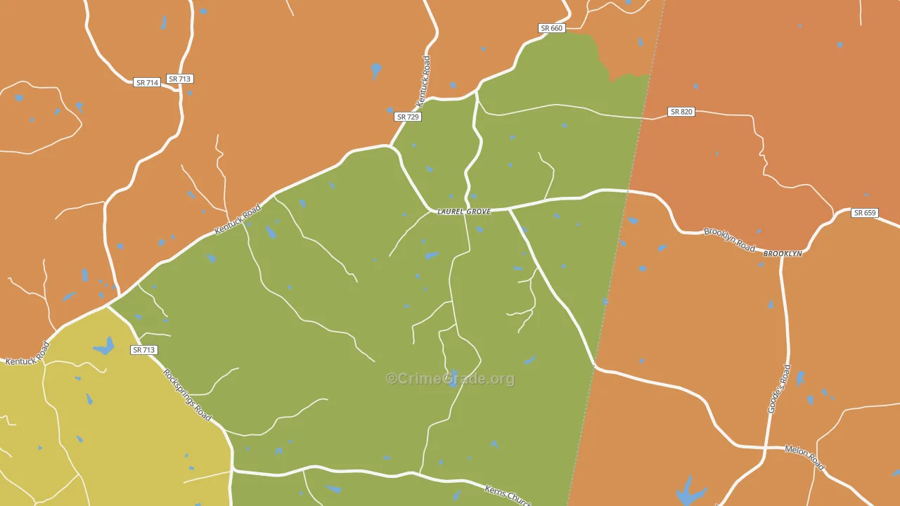 Laurel Grove, VA Map of Burglary Rates