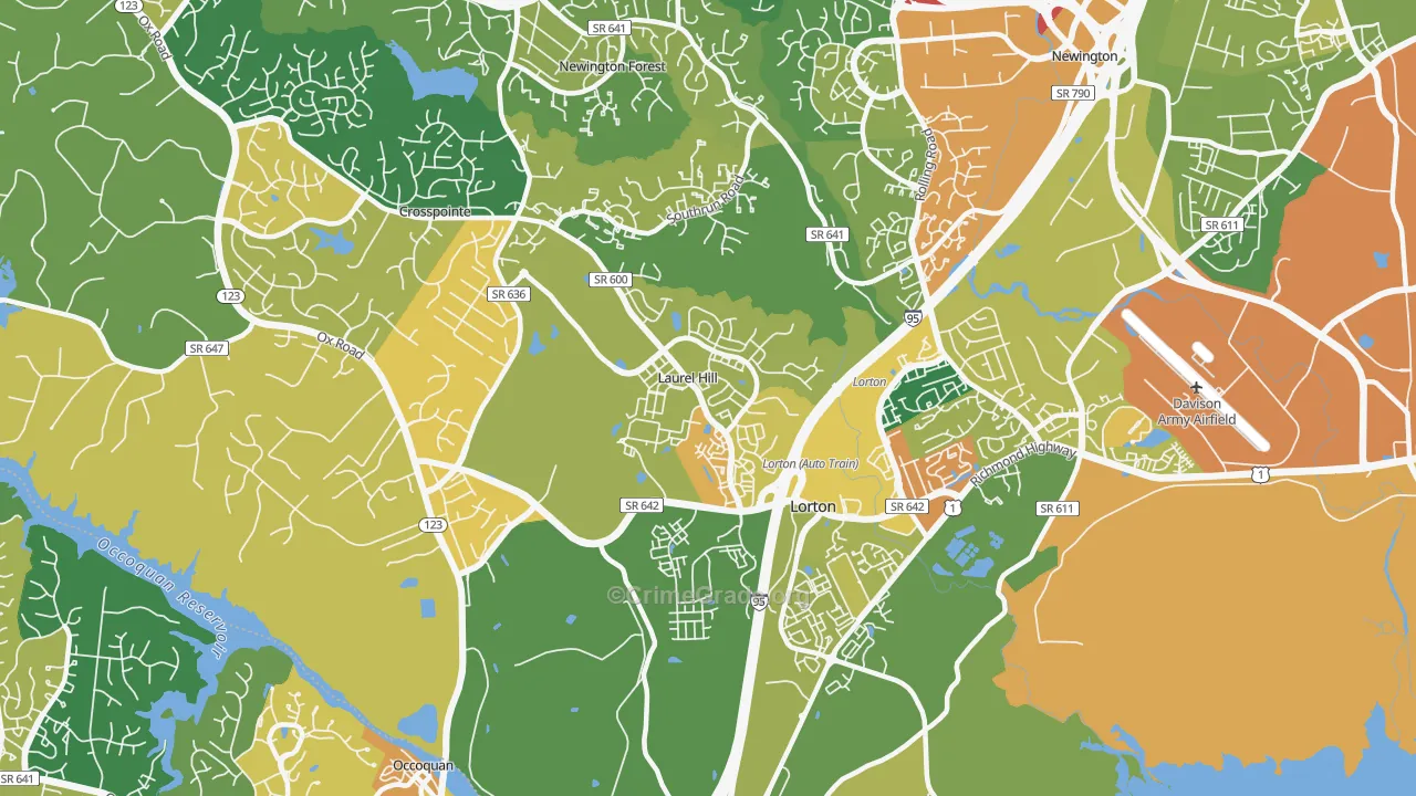 Laurel Hill, VA Map of Burglary Rates