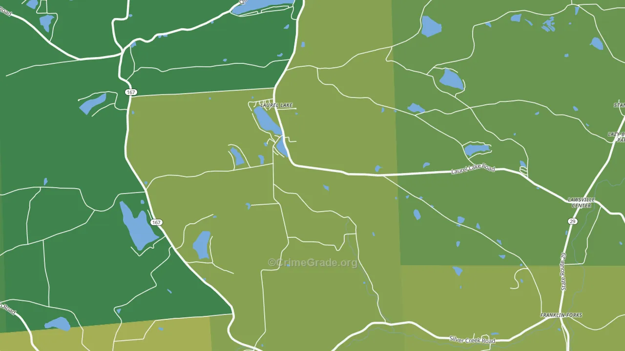 Laurel Lake, PA Map of Burglary Rates