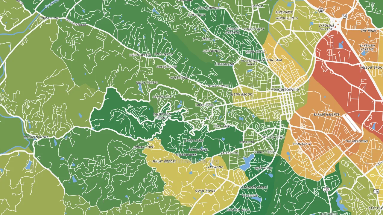 Laurel Park, NC Map of Burglary Rates
