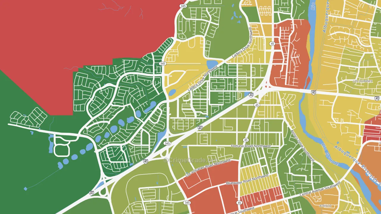 Laurelwood, Albuquerque, NM Map of Burglary Rates