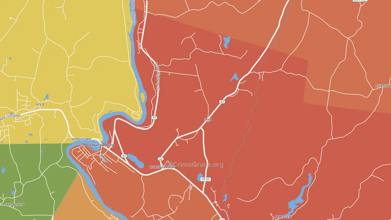 Lava, NY Map of Burglary Rates
