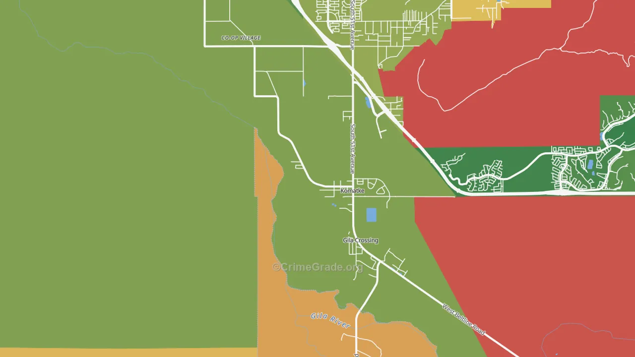 Laveen Village, AZ Map of Burglary Rates
