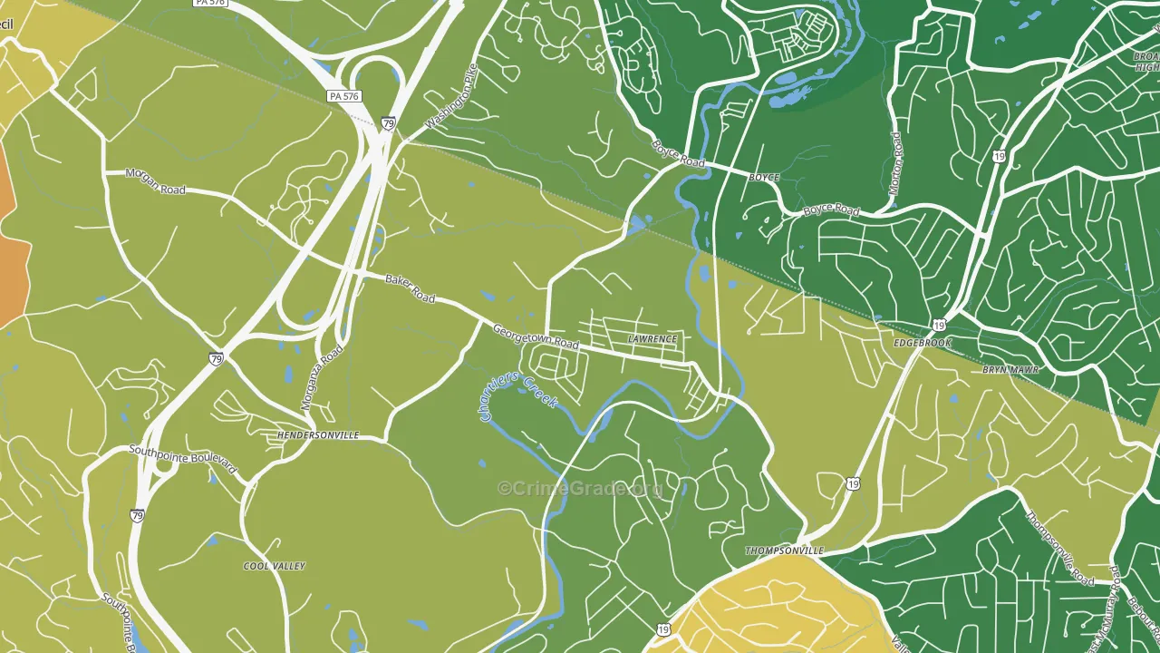 Lawrence, PA Map of Burglary Rates