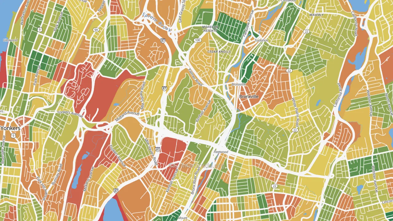 Lawrence Park, Bronxville, NY Map of Burglary Rates