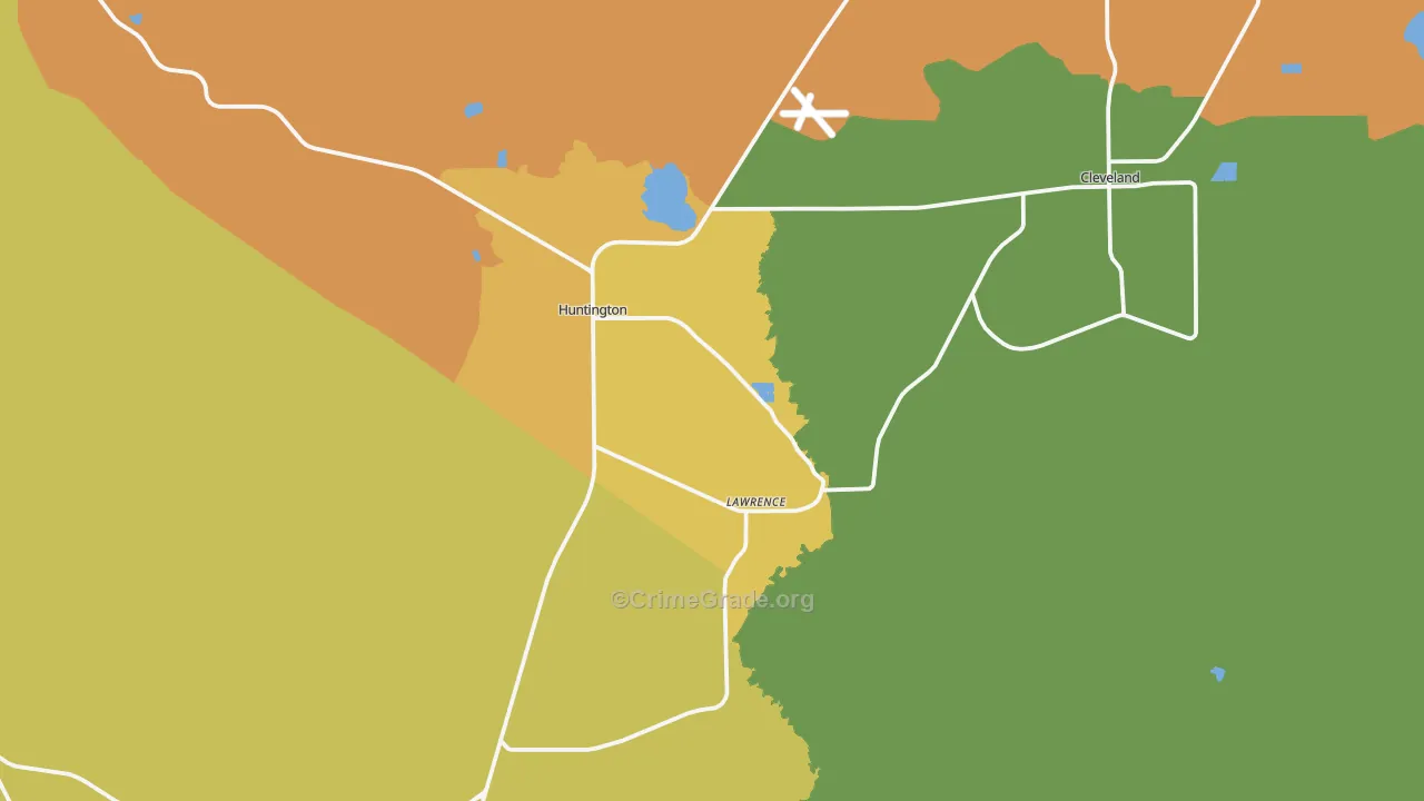 Lawrence, UT Map of Burglary Rates