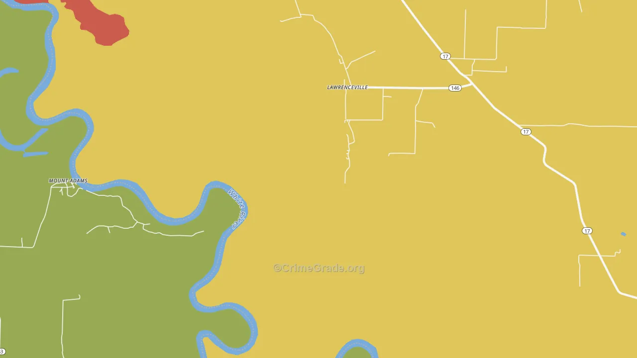 Lawrenceville, AR Map of Burglary Rates