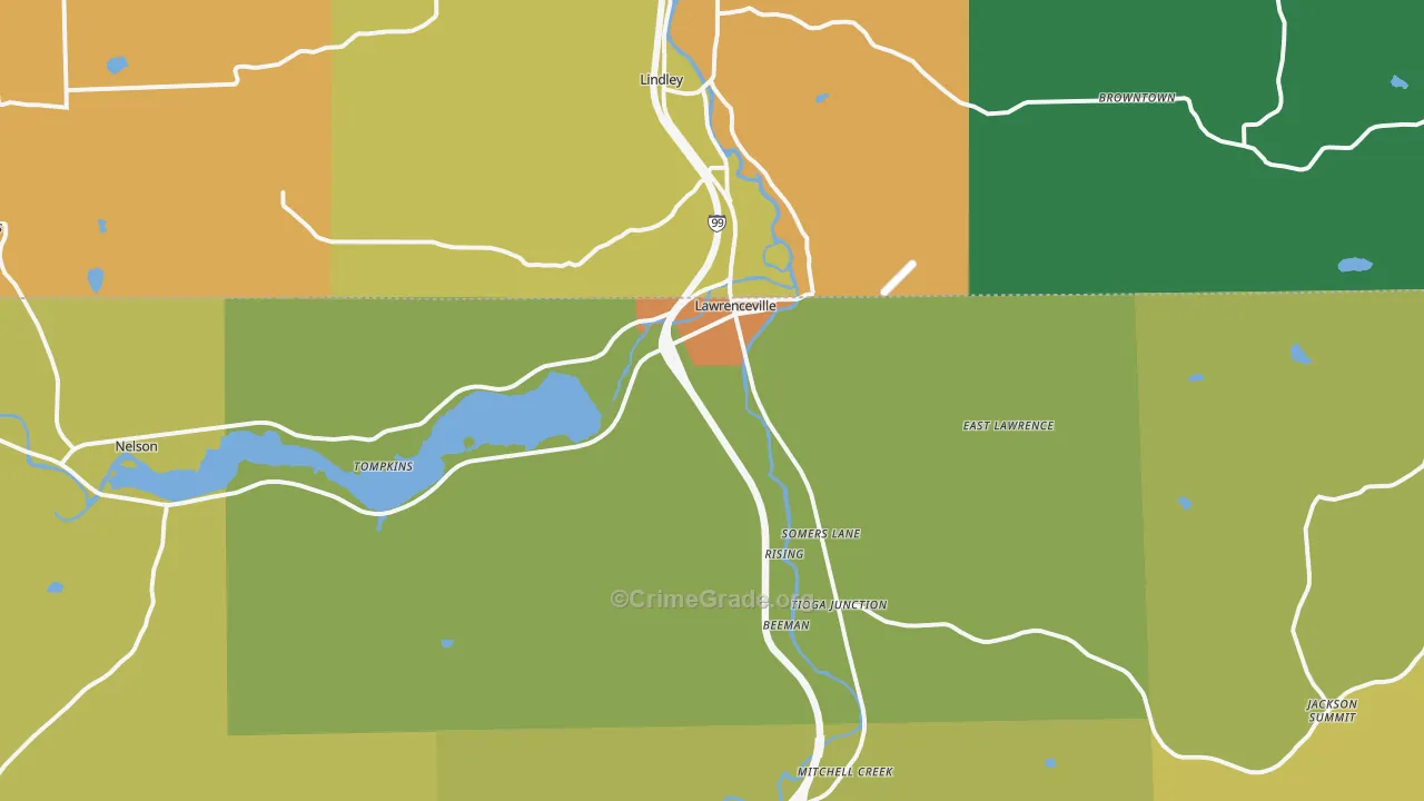 Lawrenceville, PA Map of Burglary Rates