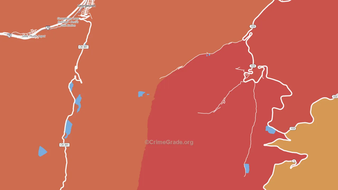 Lawson, CO Map of Burglary Rates