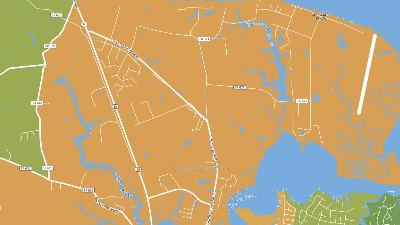 Lawson, VA Map of Burglary Rates