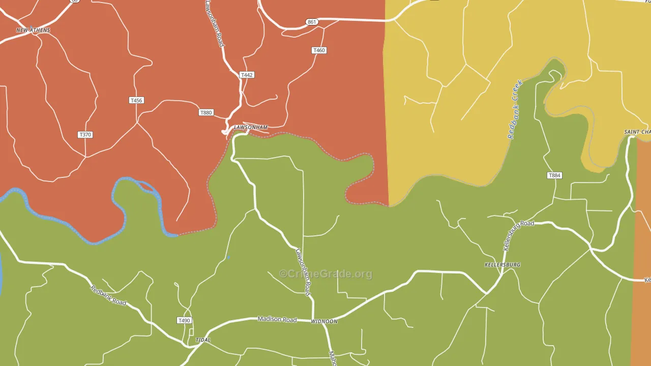Lawsonham, PA Map of Burglary Rates