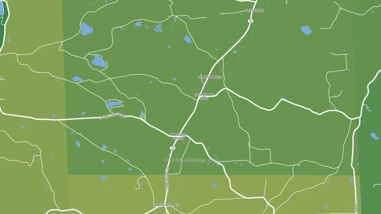 Lawsville Center, PA Map of Burglary Rates