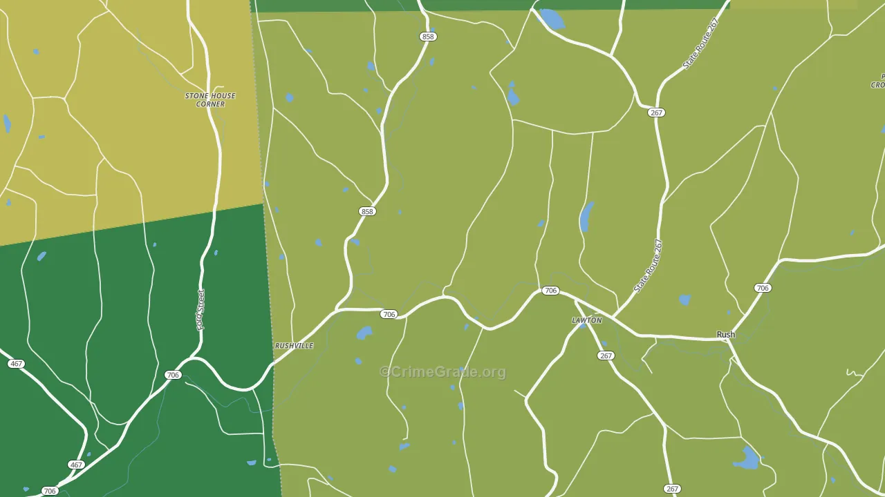 Lawton, PA Map of Burglary Rates