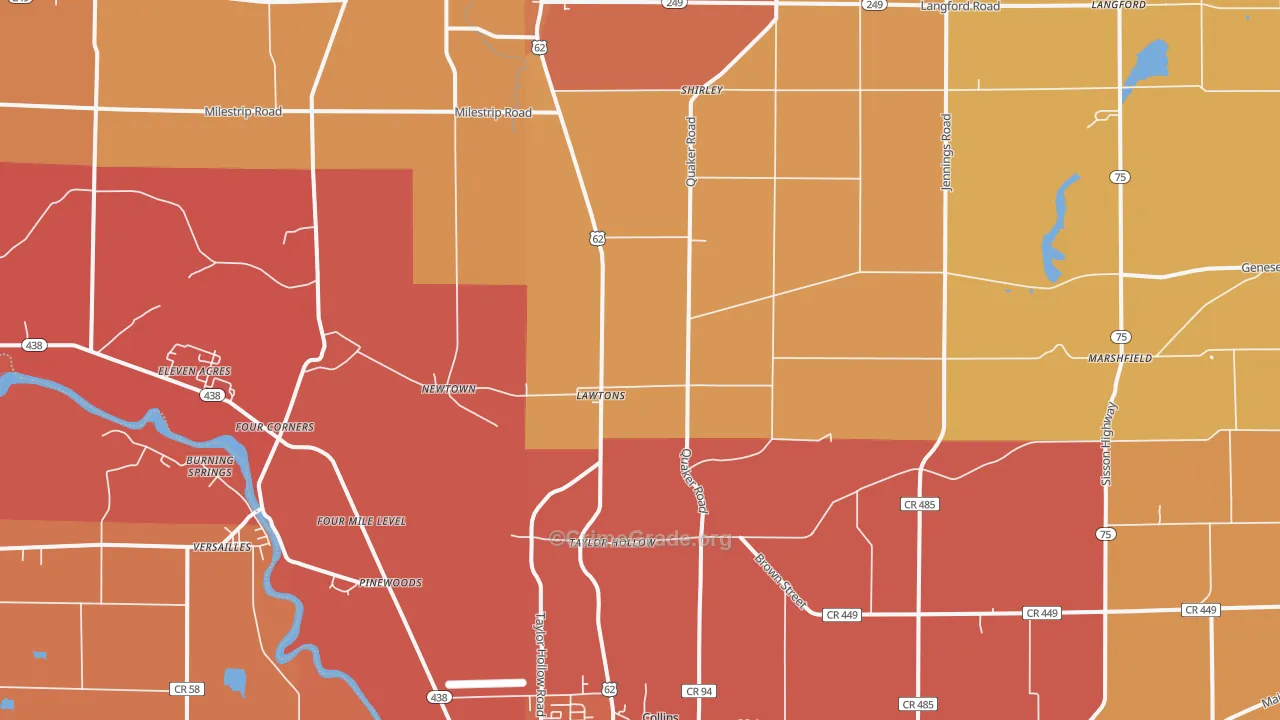 Lawtons, NY Map of Burglary Rates