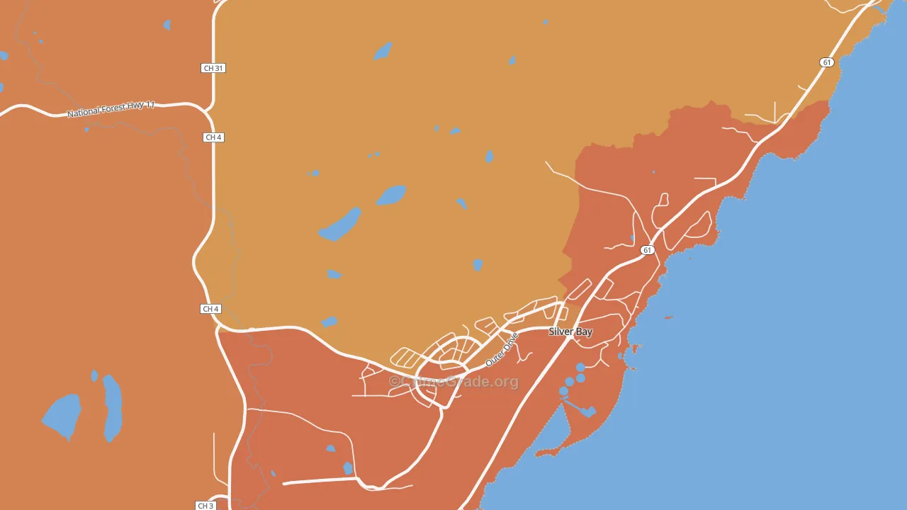 Lax Lake, MN Map of Burglary Rates