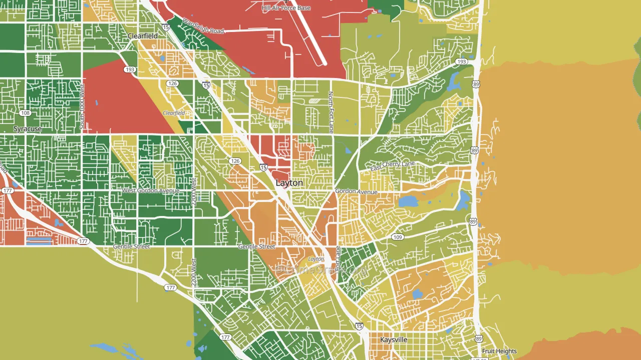 Layton, UT Map of Burglary Rates