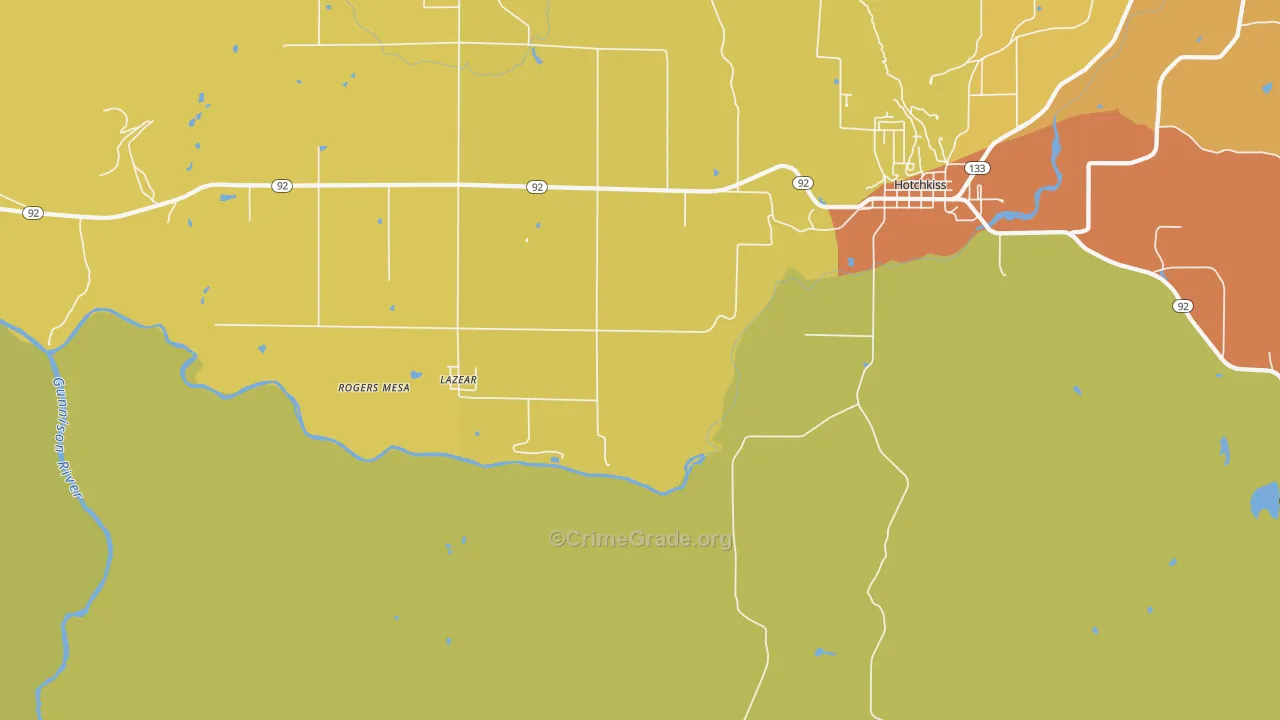 Lazear, CO Map of Burglary Rates