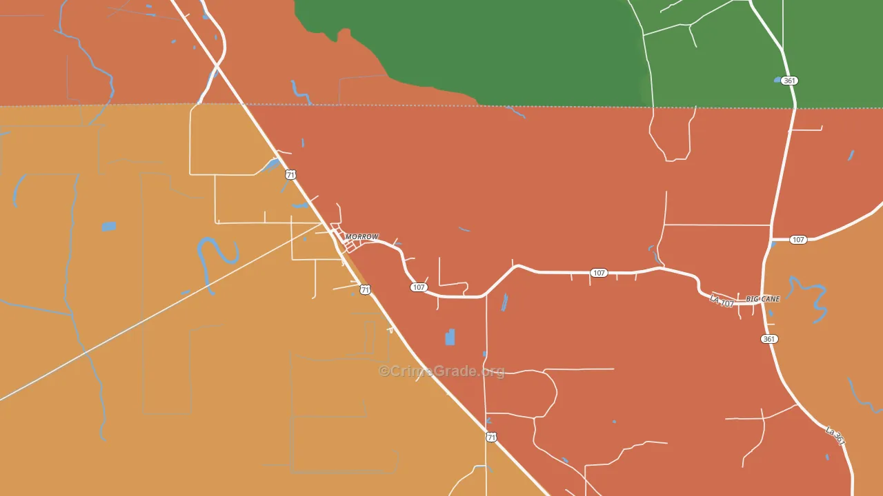 Le Moyen, LA Map of Burglary Rates