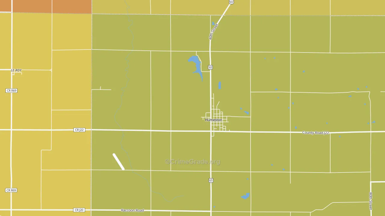 Le Roy, IA Map of Burglary Rates