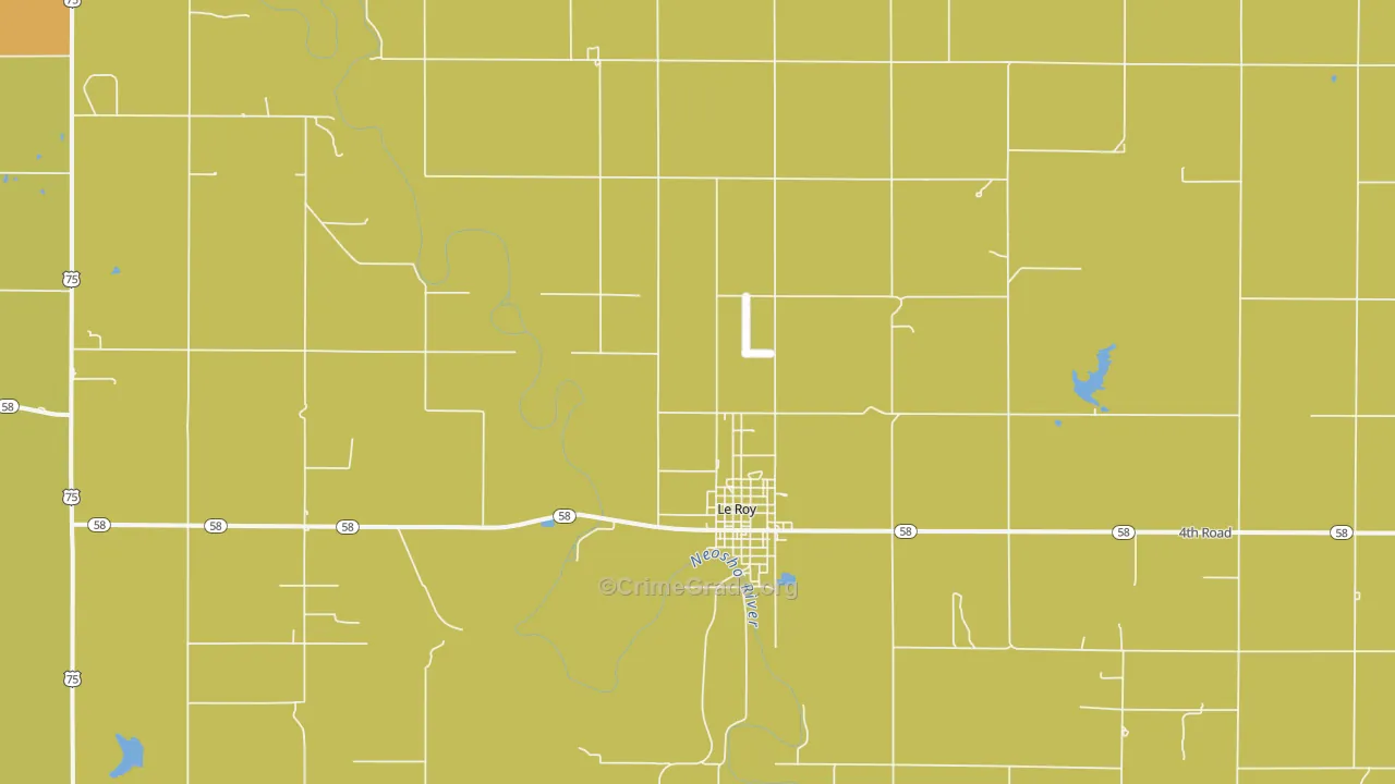 Le Roy, KS Map of Burglary Rates