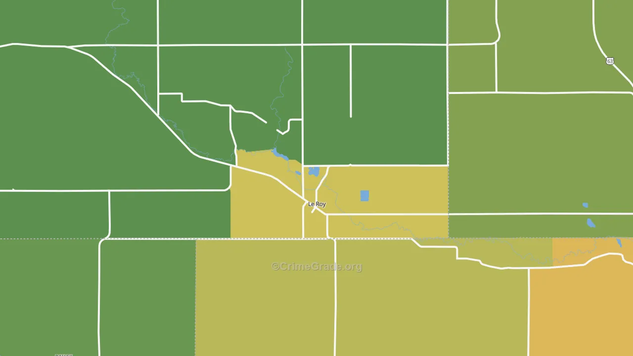 Le Roy, MN Map of Burglary Rates