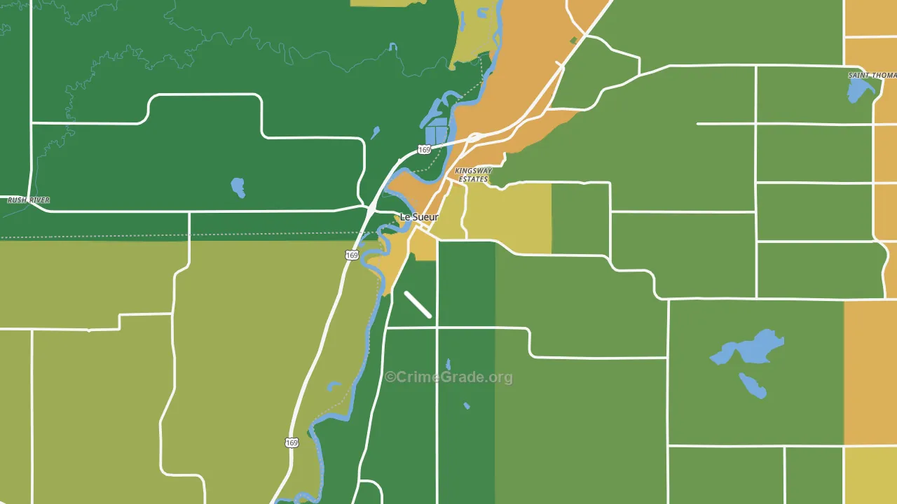 Le Sueur, MN Map of Burglary Rates
