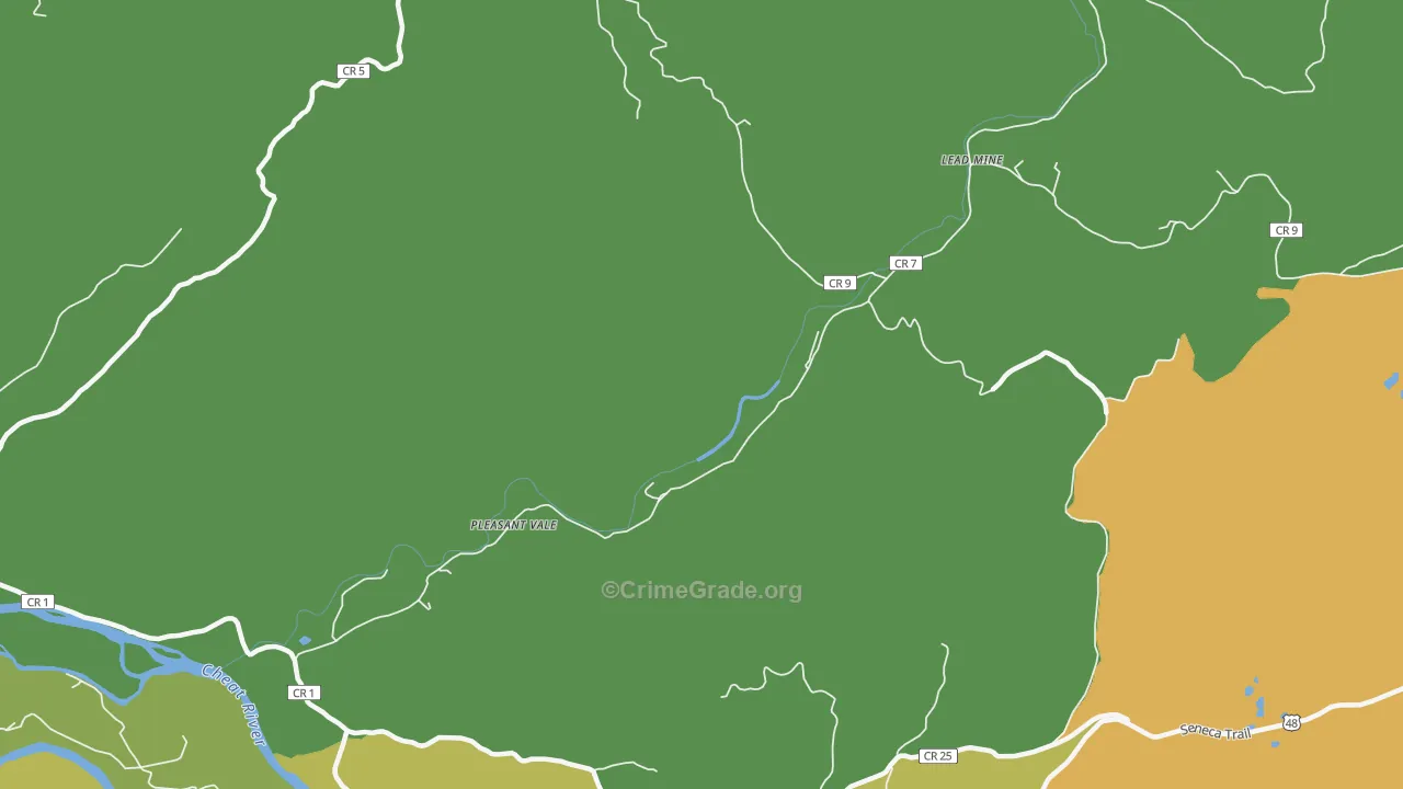 Lead Mine, WV Map of Burglary Rates