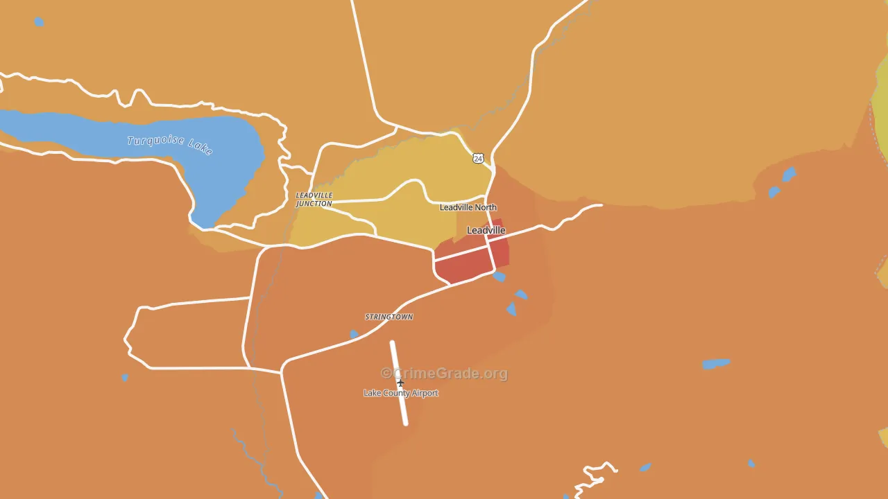 Leadville, CO Map of Burglary Rates