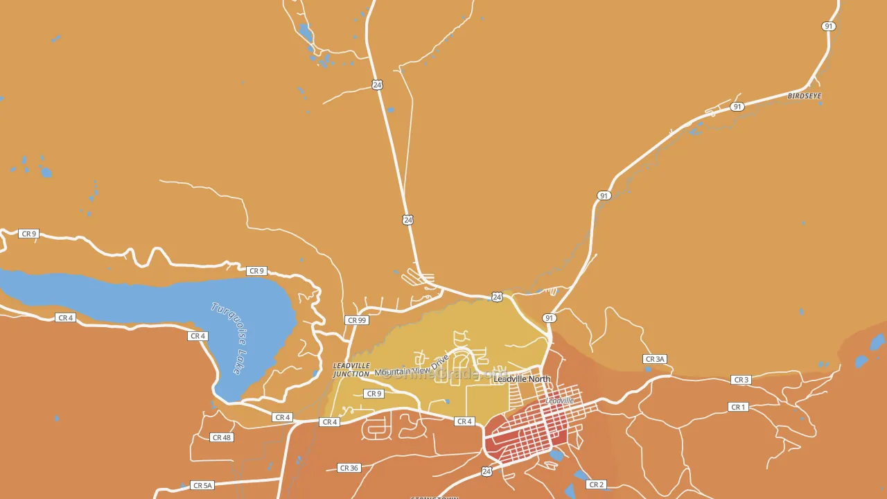 Leadville North, CO Map of Burglary Rates