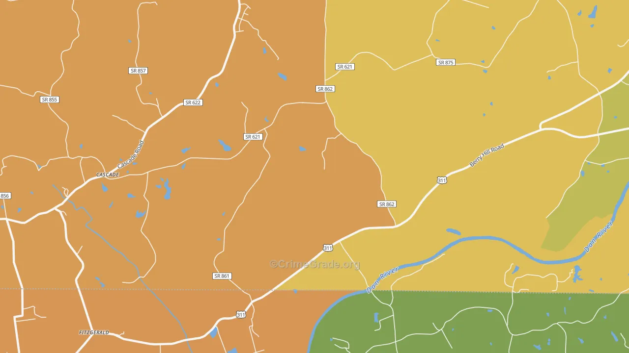 Leaksville Junction, VA Map of Burglary Rates
