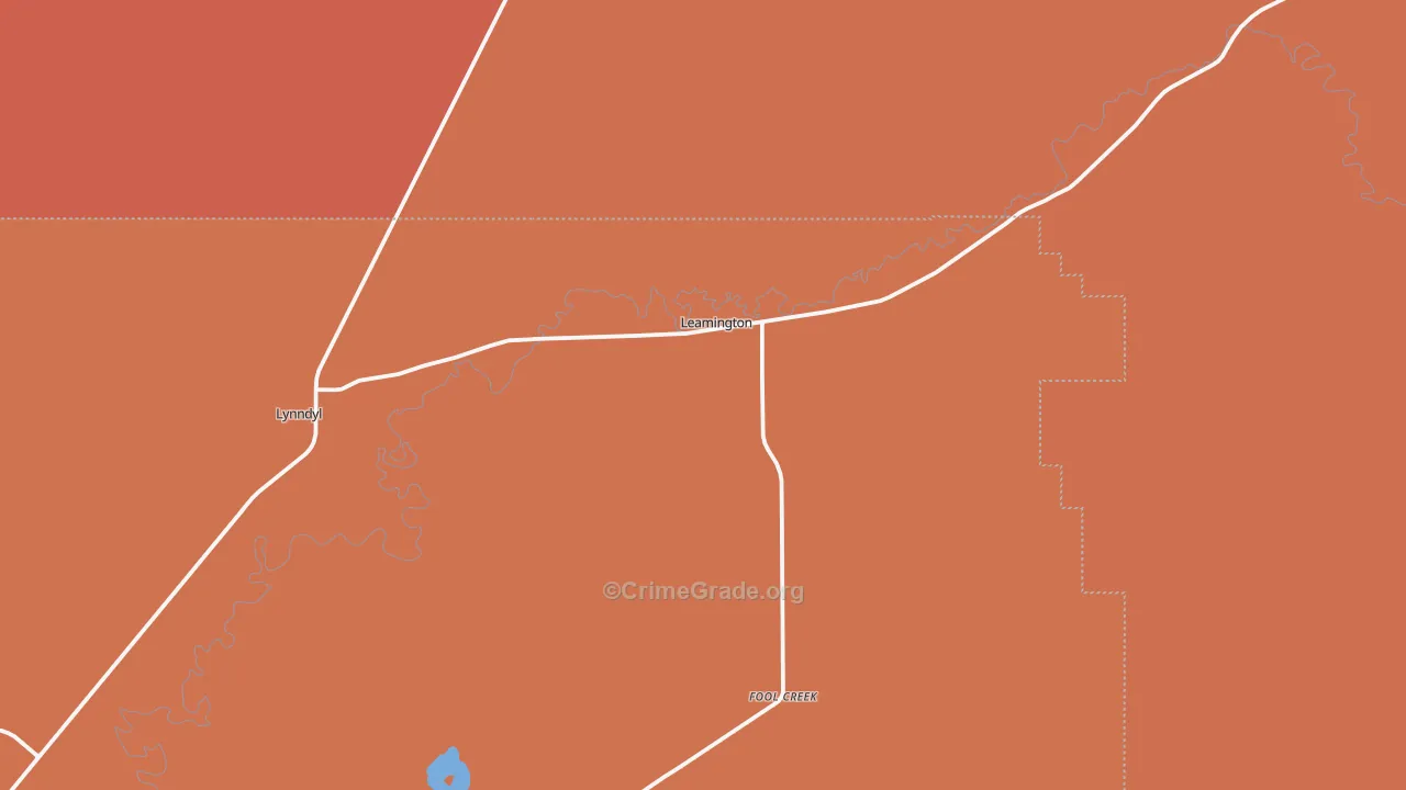 Leamington, UT Map of Burglary Rates