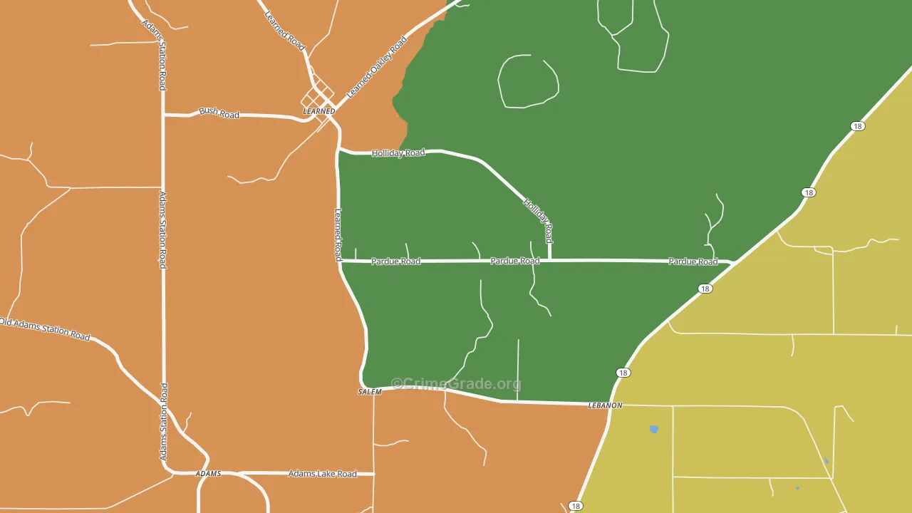 Learned, MS Map of Burglary Rates