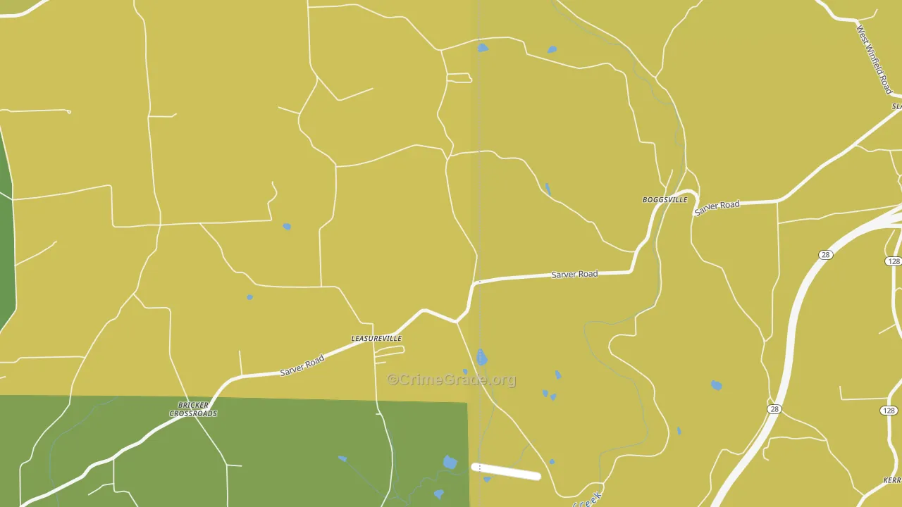 Leasuresville, PA Map of Burglary Rates