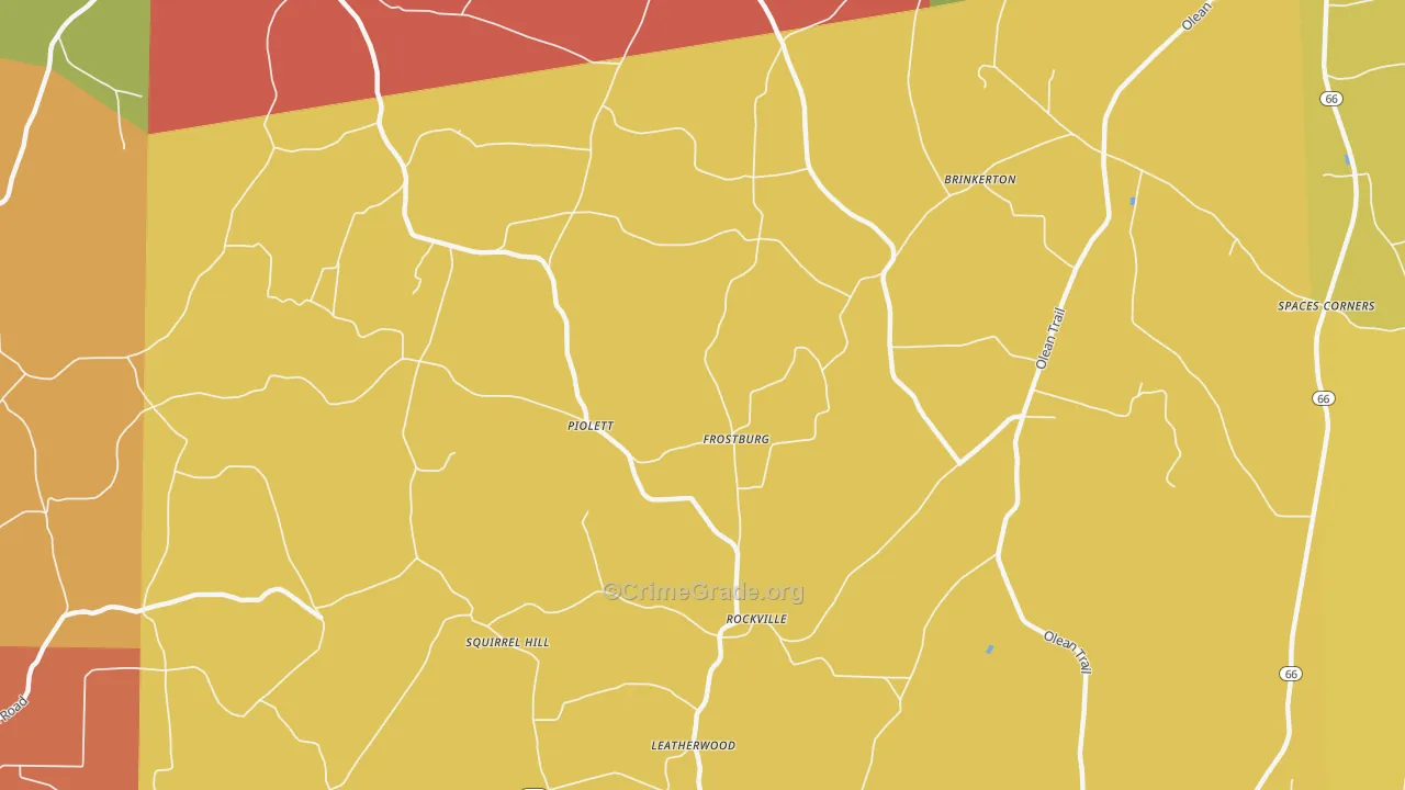 Leatherwood, PA Map of Burglary Rates