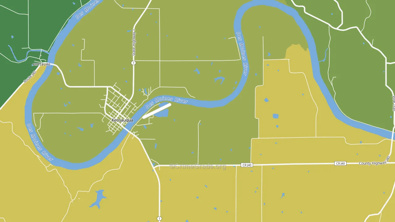 Lebanon, IA Map of Burglary Rates