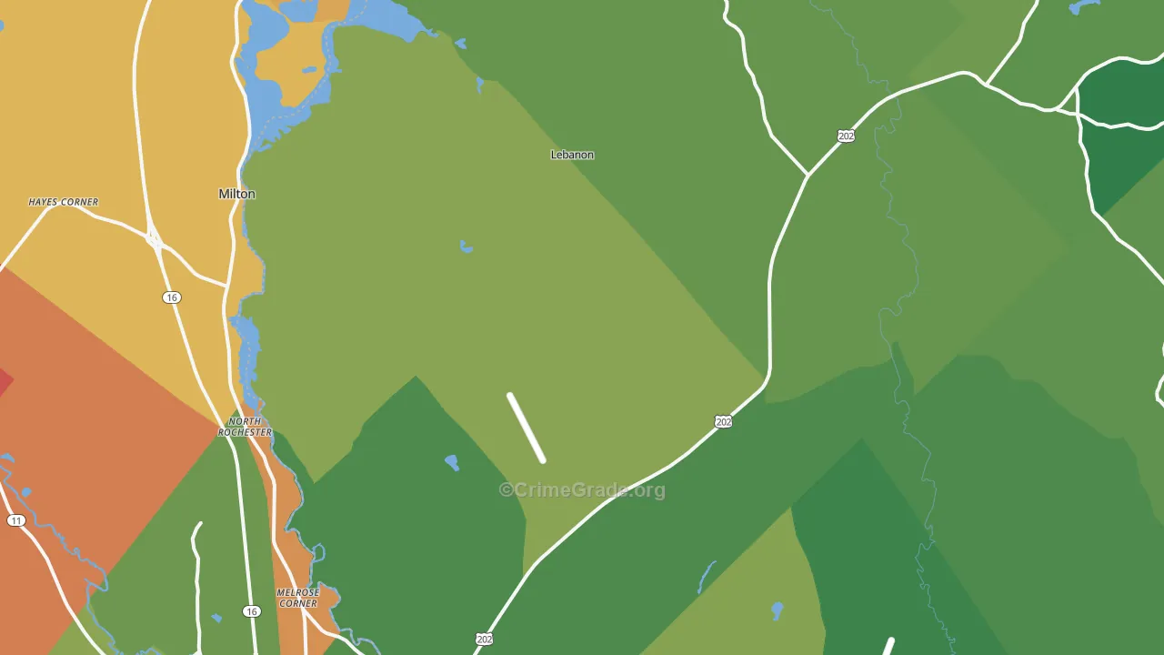 Lebanon, ME Map of Burglary Rates