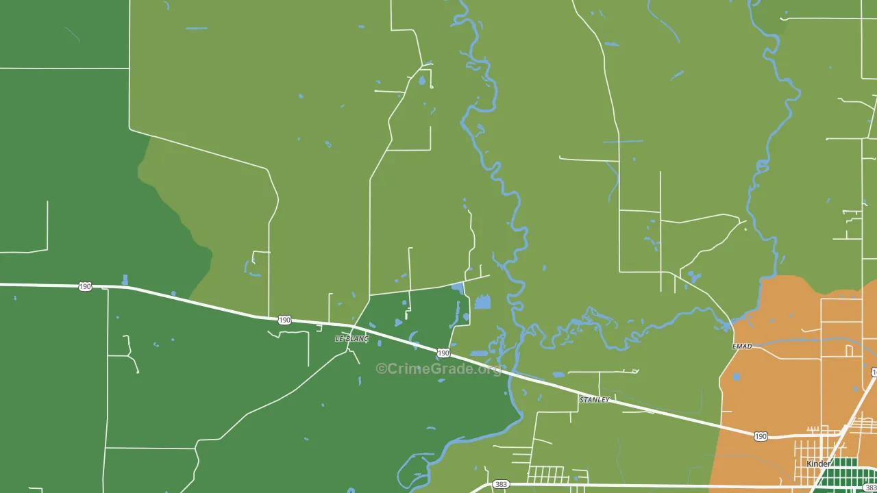 Leblanc, LA Map of Burglary Rates