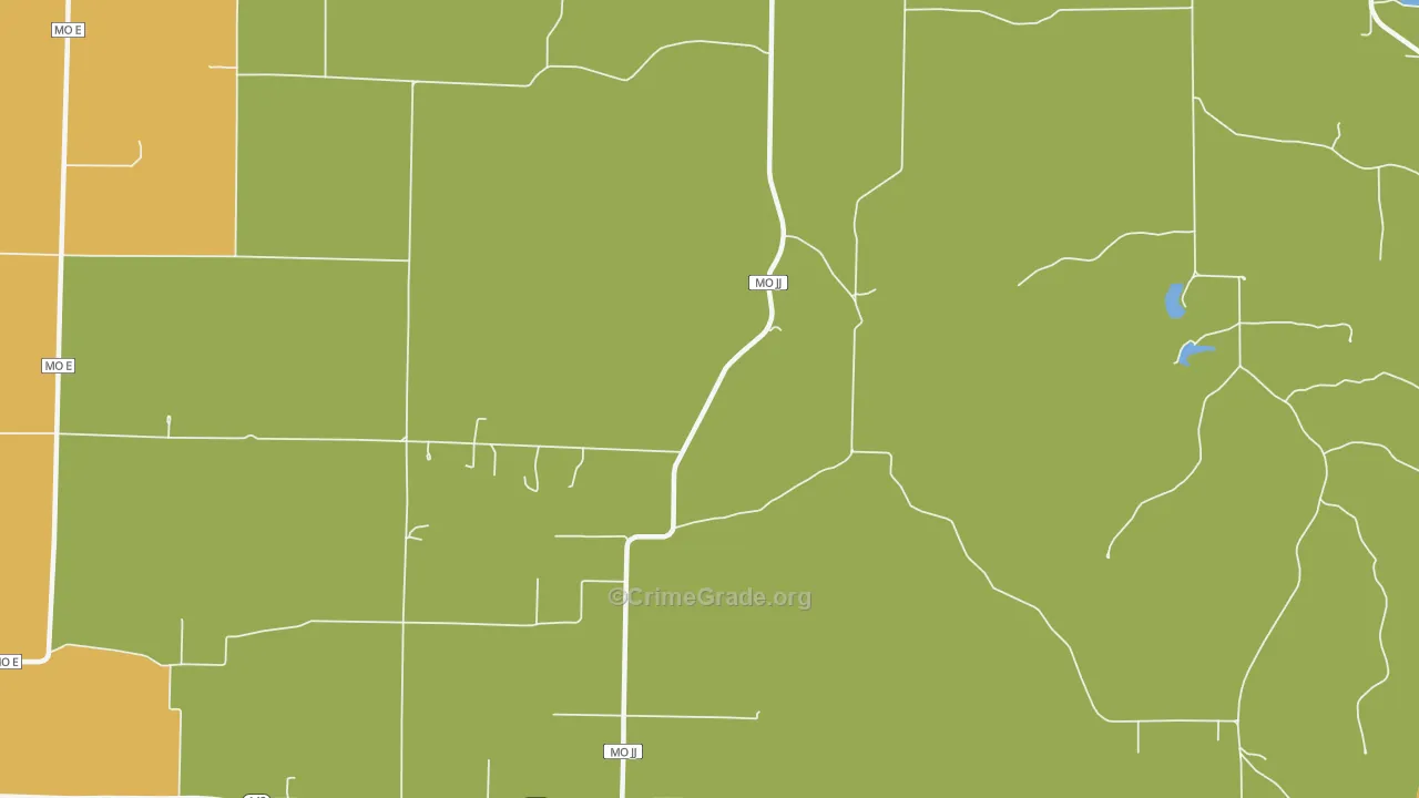 Lebo, MO Map of Burglary Rates