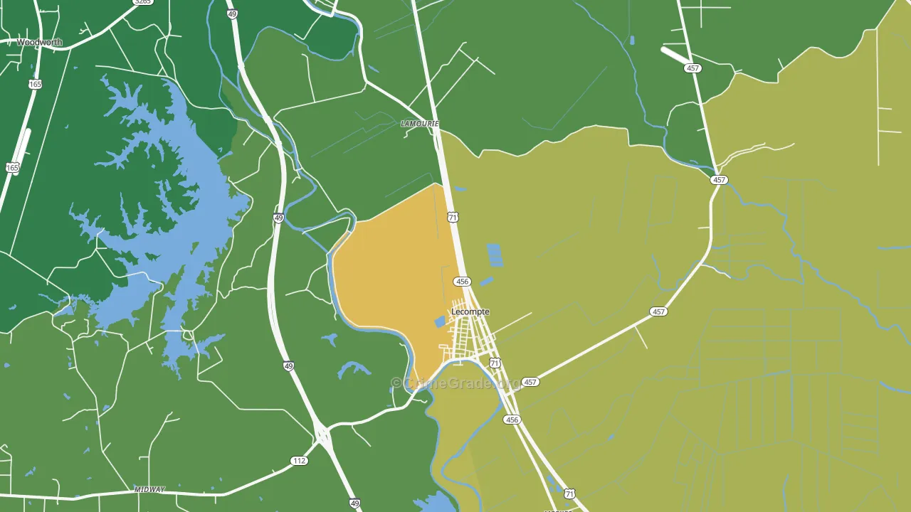 Lecompte, LA Map of Burglary Rates