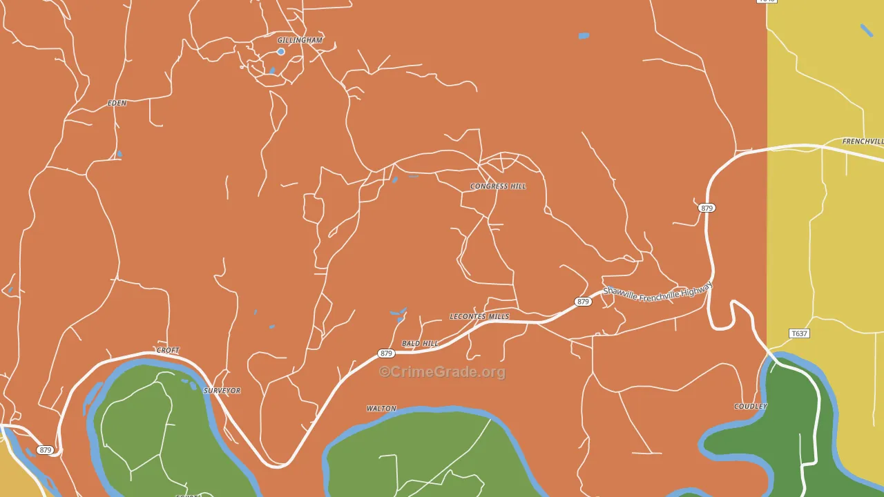 Lecontes Mills, PA Map of Burglary Rates