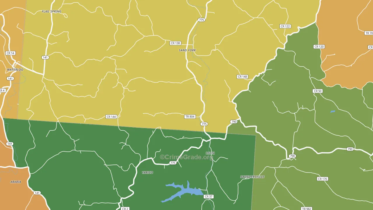 Lecta, OH Map of Burglary Rates