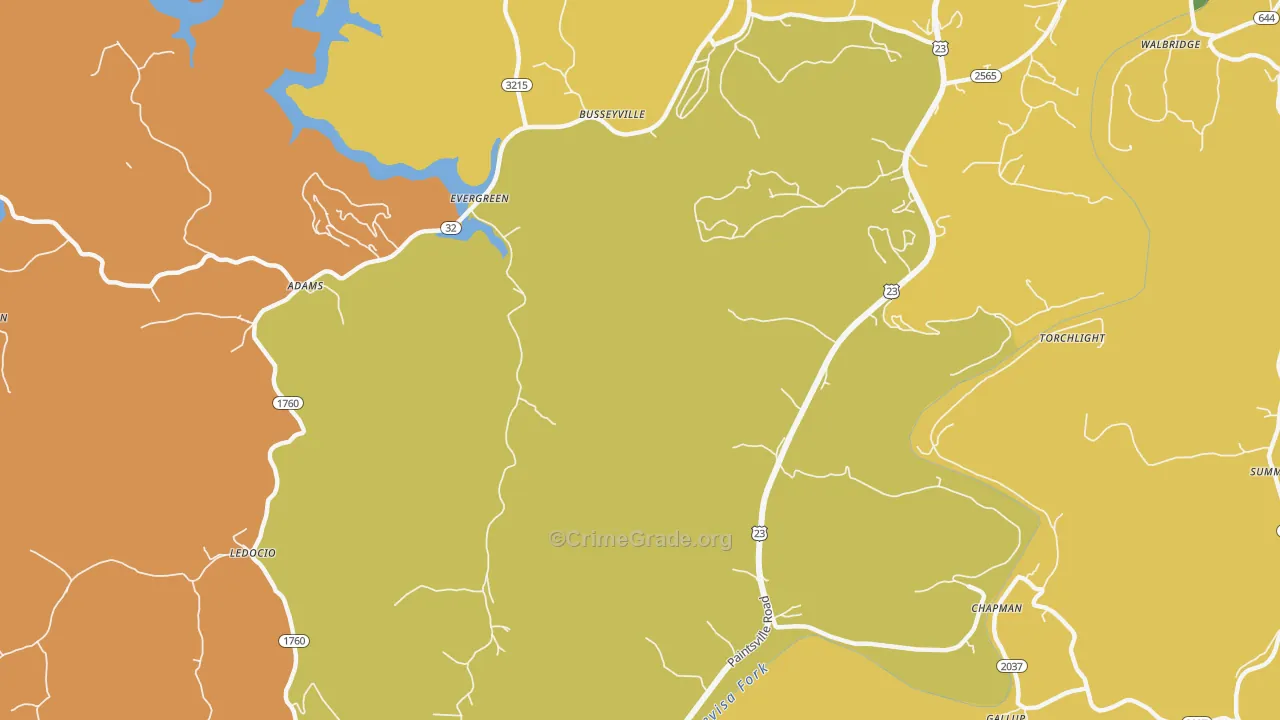 Ledocio, KY Map of Burglary Rates