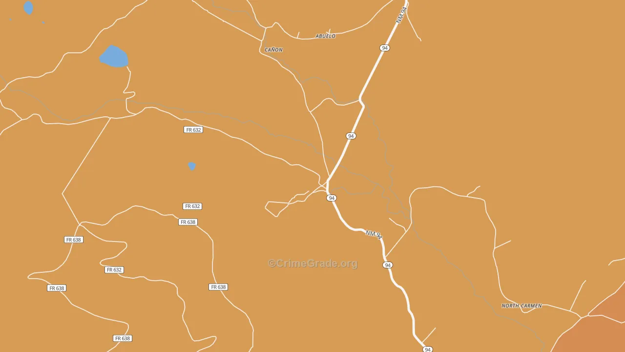 Ledoux, NM Map of Burglary Rates