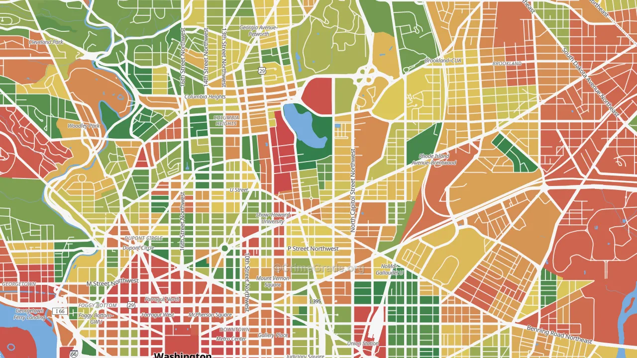 Ledroit Park, Washington, DC Map of Burglary Rates