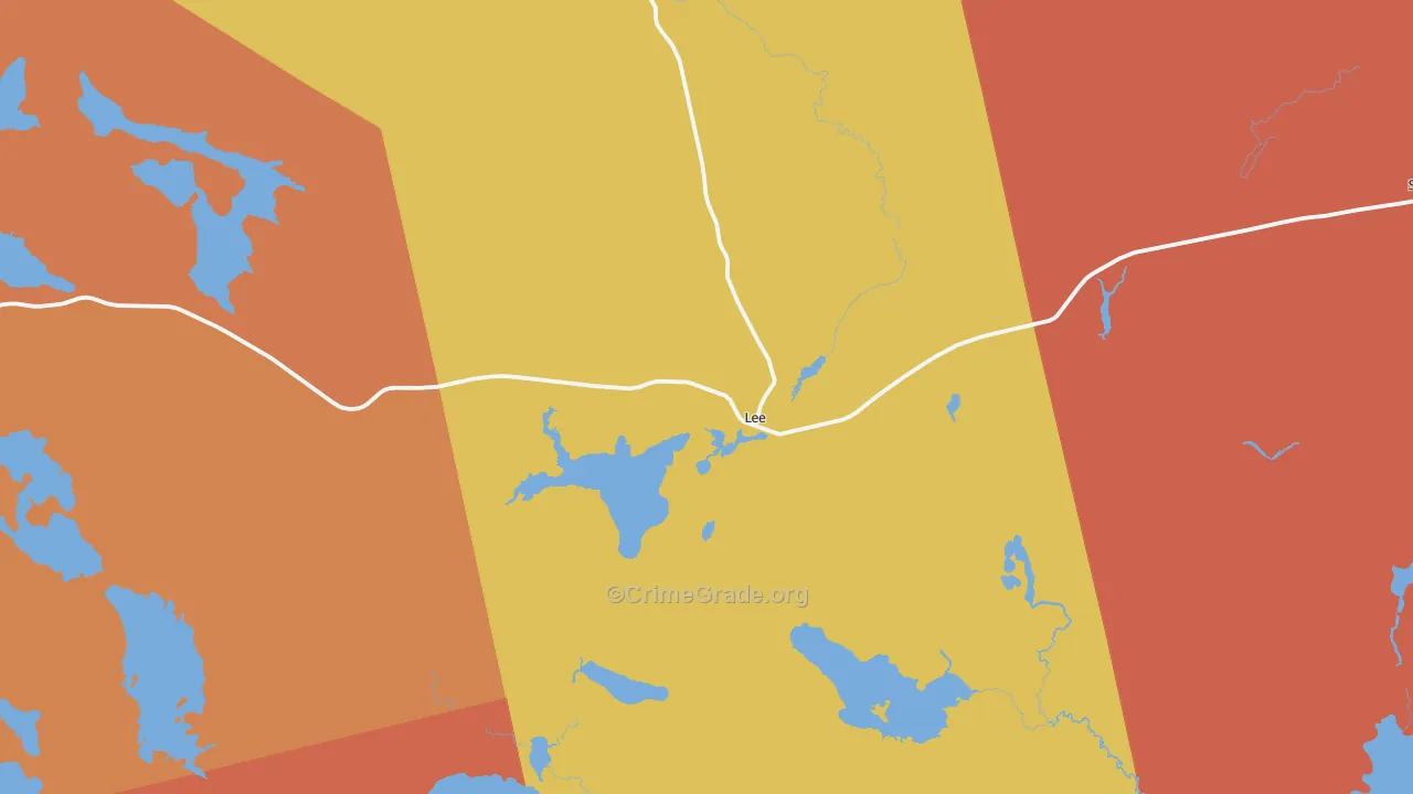 Lee, ME Map of Burglary Rates